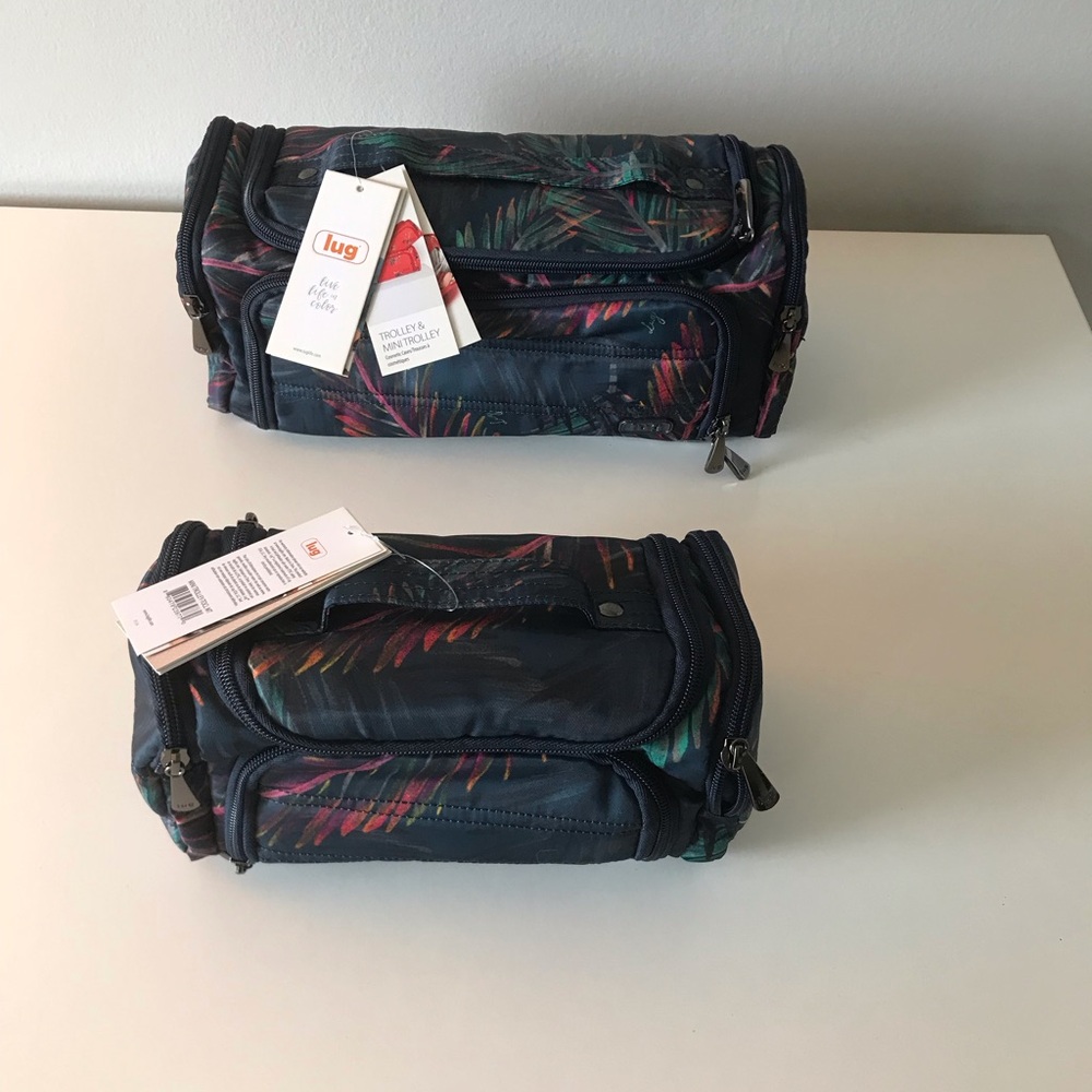 Lug Set of 2 Trolly Navy and Multicolor Cosmetic Toiletry Bags
